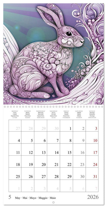 Animal fractals (CALVENDO Monthly Calendar 2026)