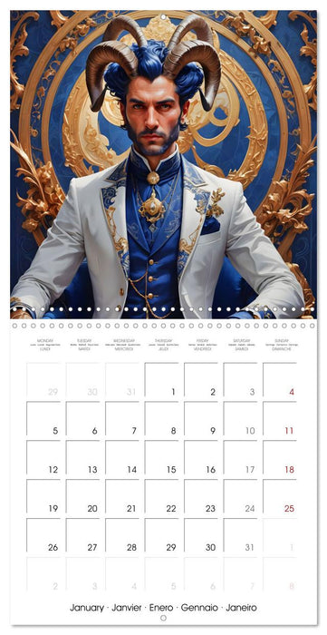 Zodiac Men (CALVENDO Monthly Calendar 2026)