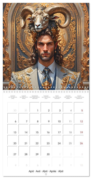 Zodiac Men (CALVENDO Monthly Calendar 2026)