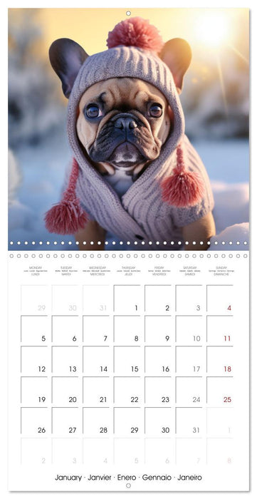 FRENCH BULLDOG Vigilant and brave (CALVENDO Monthly Calendar 2026)