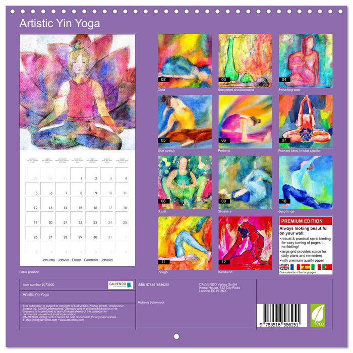 Artistic Yin Yoga (CALVENDO Monthly Calendar 2026)