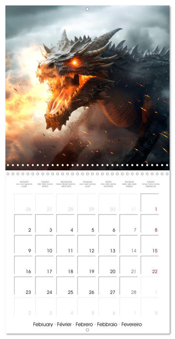 DRAGONS Wings of Power (CALVENDO Monthly Calendar 2026)