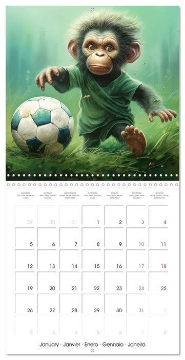 Kicking baby monkeys (CALVENDO Monthly Calendar 2026)