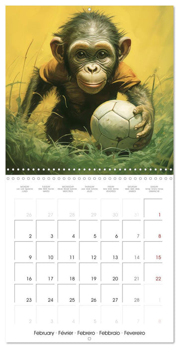 Kicking baby monkeys (CALVENDO Monthly Calendar 2026)