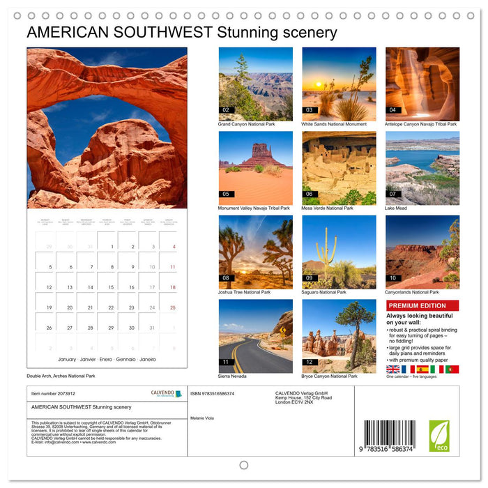 AMERICAN SOUTHWEST Stunning scenery (CALVENDO Monthly Calendar 2026)