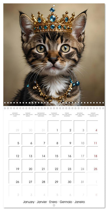 Kitten kings - Cute kings of hearts (CALVENDO Monthly Calendar 2026)