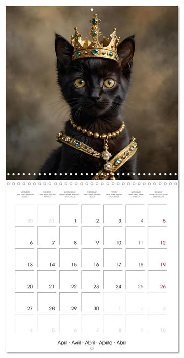 Kitten kings - Cute kings of hearts (CALVENDO Monthly Calendar 2026)
