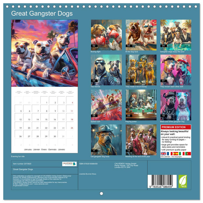 Great Gangster Dogs (CALVENDO Monthly Calendar 2026)