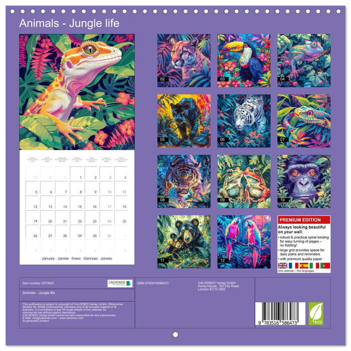 Animals - Jungle life (CALVENDO Monthly Calendar 2026)