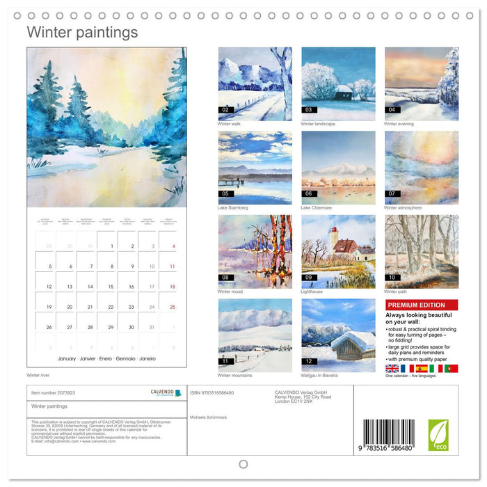 Winter paintings (CALVENDO Monthly Calendar 2026)