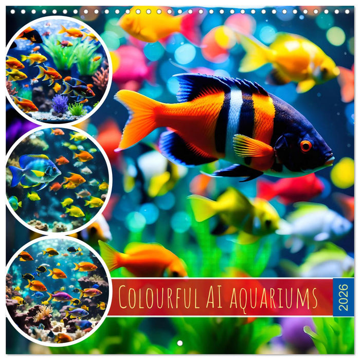 Colourful AI aquariums (CALVENDO Monthly Calendar 2026)