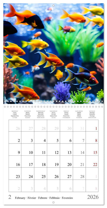 Colourful AI aquariums (CALVENDO Monthly Calendar 2026)