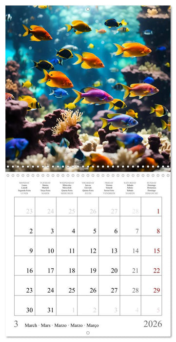 Colourful AI aquariums (CALVENDO Monthly Calendar 2026)