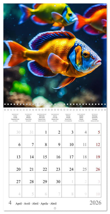 Colourful AI aquariums (CALVENDO Monthly Calendar 2026)
