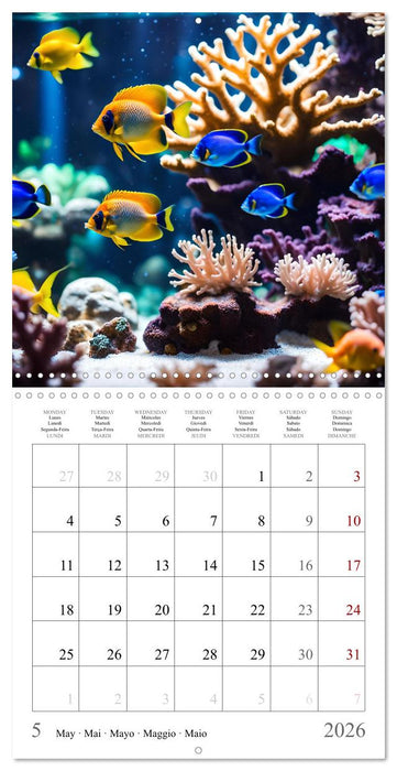 Colourful AI aquariums (CALVENDO Monthly Calendar 2026)