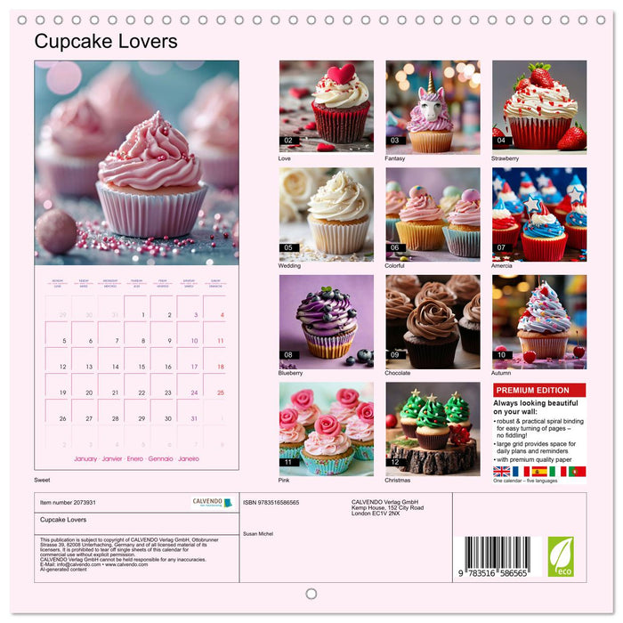 Cupcake Lovers (CALVENDO Monthly Calendar 2026)