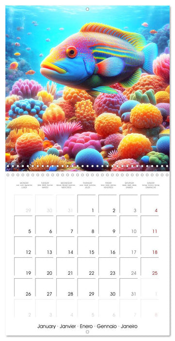 Sea Creatures of the Coral Reefs (CALVENDO Monthly Calendar 2026)