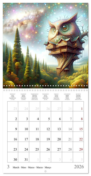 Habitat des chouettes (CALVENDO Calendrier mensuel 2026)