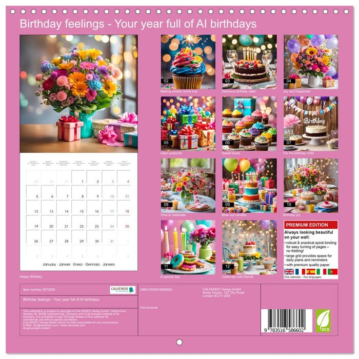 Birthday feelings - Your year full of AI birthdays (CALVENDO Monthly Calendar 2026)