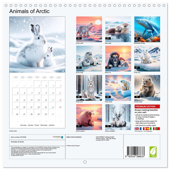 Animals of Arctic (CALVENDO Monthly Calendar 2026)