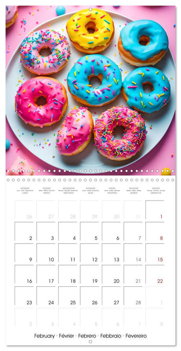 Happy birthday with ai donuts (CALVENDO Monthly Calendar 2026)