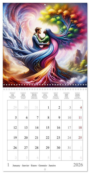 Arbres de l'amour (CALVENDO Calendrier mensuel 2026)