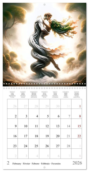 Arbres de l'amour (CALVENDO Calendrier mensuel 2026)