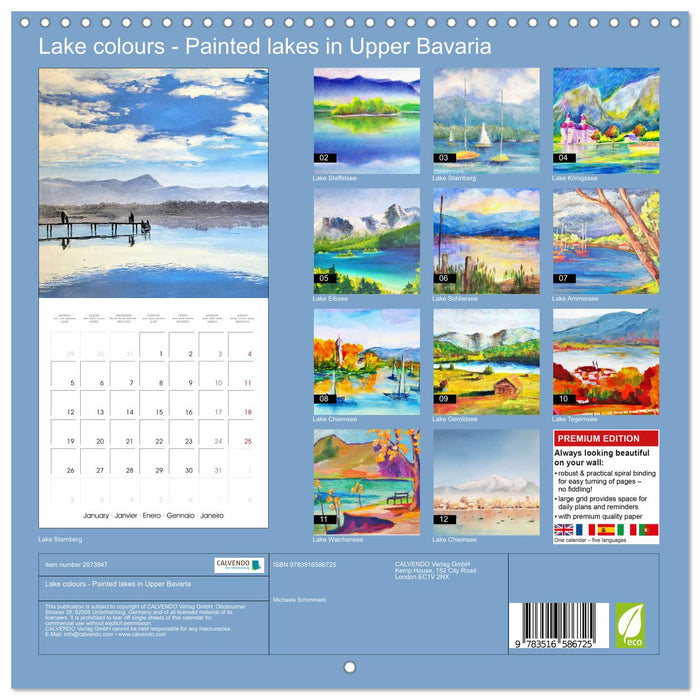 Lake colours - Painted lakes in Upper Bavaria (CALVENDO Monthly Calendar 2026)