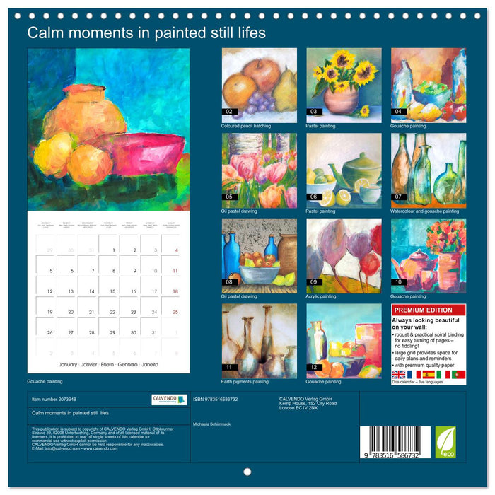 Calm moments in painted still lifes (CALVENDO Monthly Calendar 2026)