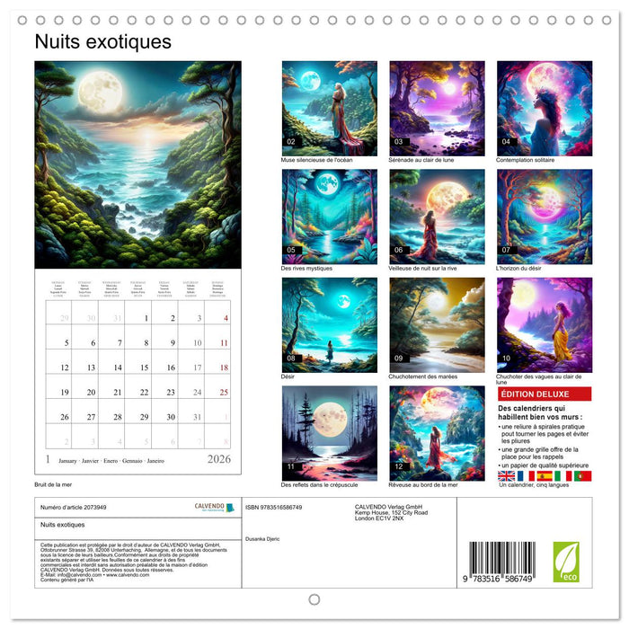 Nuits exotiques (CALVENDO Calendrier mensuel 2026)