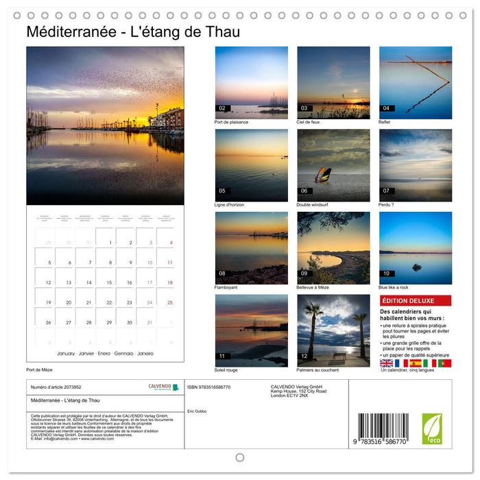Méditerranée - L'étang de Thau (CALVENDO Calendrier mensuel 2026)