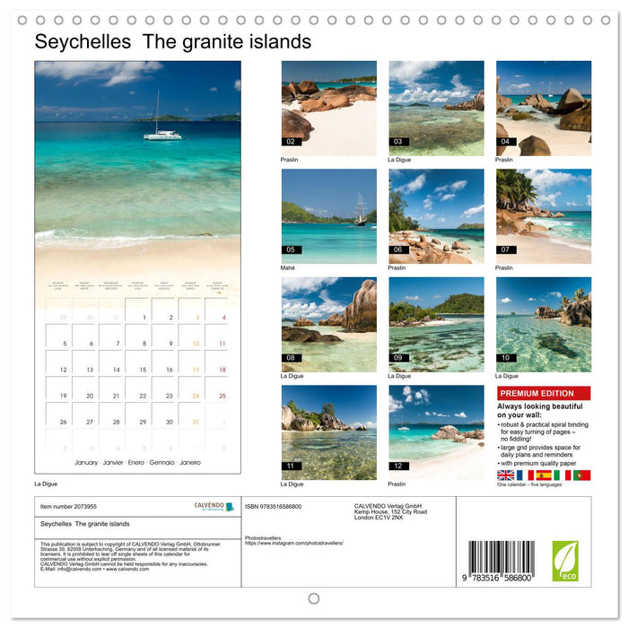 Seychelles The granite islands (CALVENDO Monthly Calendar 2026)
