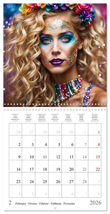 Facial colours - Artistic AI portraits (CALVENDO Monthly Calendar 2026)