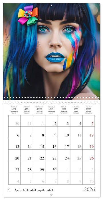 Facial colours - Artistic AI portraits (CALVENDO Monthly Calendar 2026)