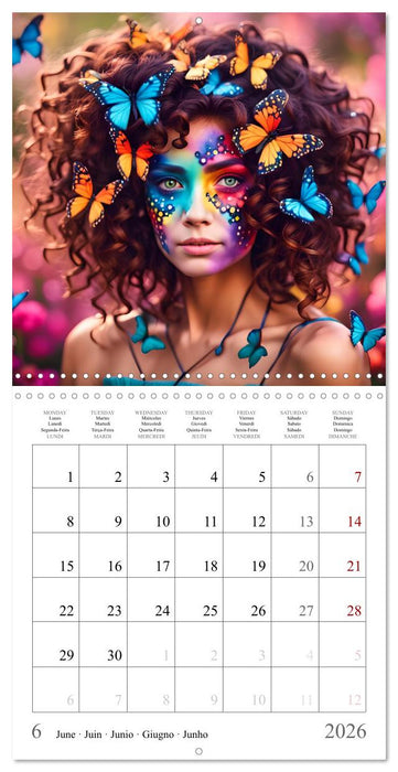 Facial colours - Artistic AI portraits (CALVENDO Monthly Calendar 2026)