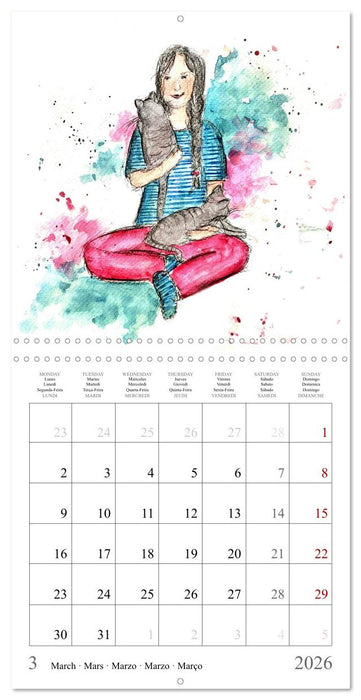 My faithful companions - Watercolours of a love for cats (CALVENDO Monthly Calendar 2026)