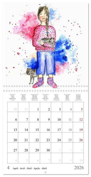 My faithful companions - Watercolours of a love for cats (CALVENDO Monthly Calendar 2026)