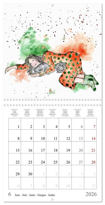 My faithful companions - Watercolours of a love for cats (CALVENDO Monthly Calendar 2026)