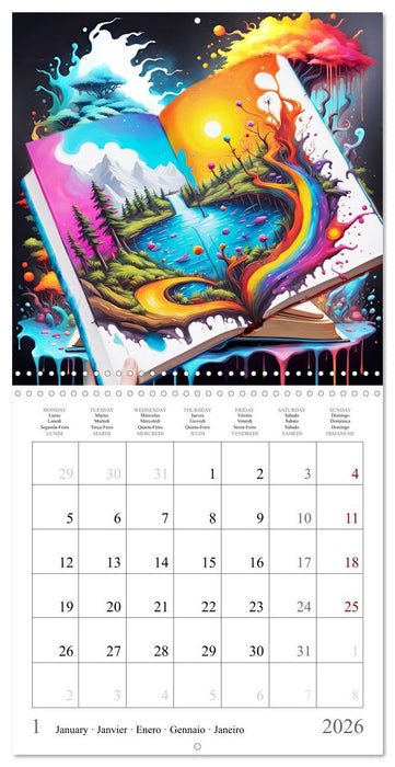 Un livre fantasmagorique (CALVENDO Calendrier mensuel 2026)