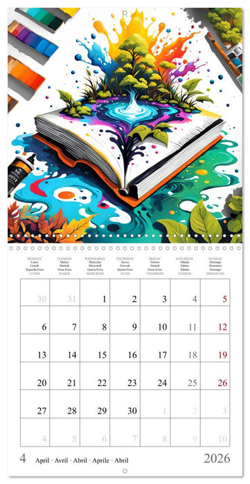 Un livre fantasmagorique (CALVENDO Calendrier mensuel 2026)