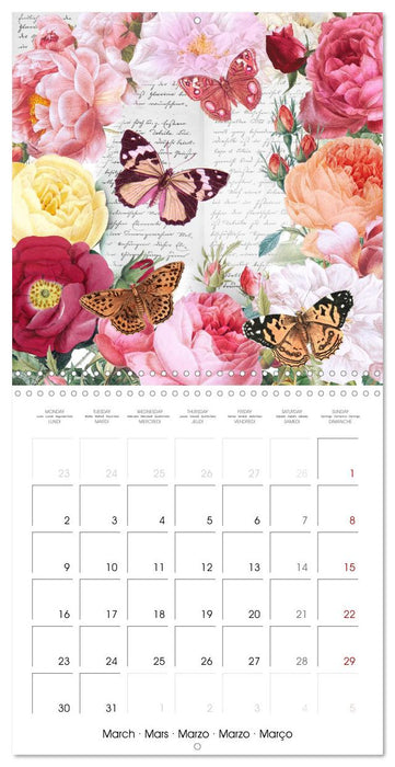The Magical Roses Collages with roses from Pierre Joseph Redouté (CALVENDO Monthly Calendar 2026)