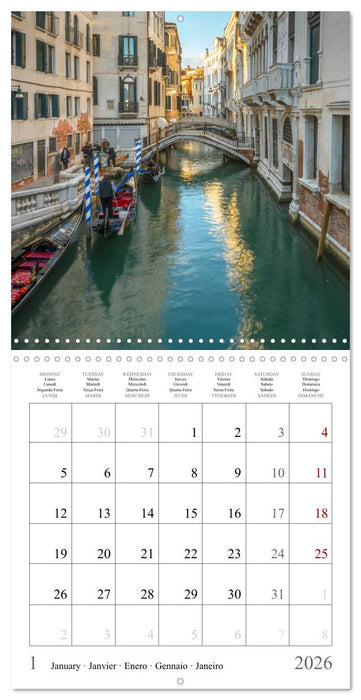 Lieux romantiques à Venise (CALVENDO Calendrier mensuel 2026)