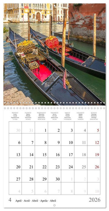 Lieux romantiques à Venise (CALVENDO Calendrier mensuel 2026)