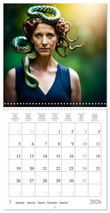 AI heroes, gods and creatures of Greek mythology (CALVENDO Monthly Calendar 2026)