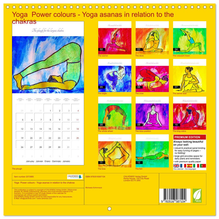 Yoga Power colours - Yoga asanas in relation to the chakras (CALVENDO Monthly Calendar 2026)