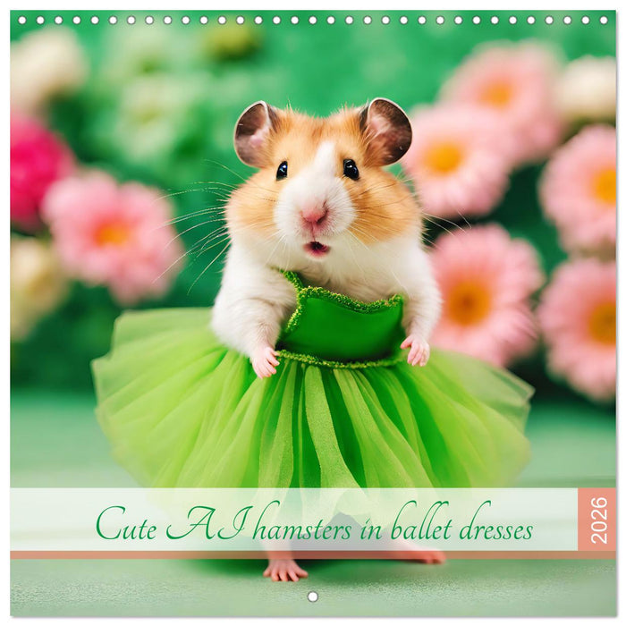 Cute AI hamsters in ballet dresses (CALVENDO Monthly Calendar 2026)