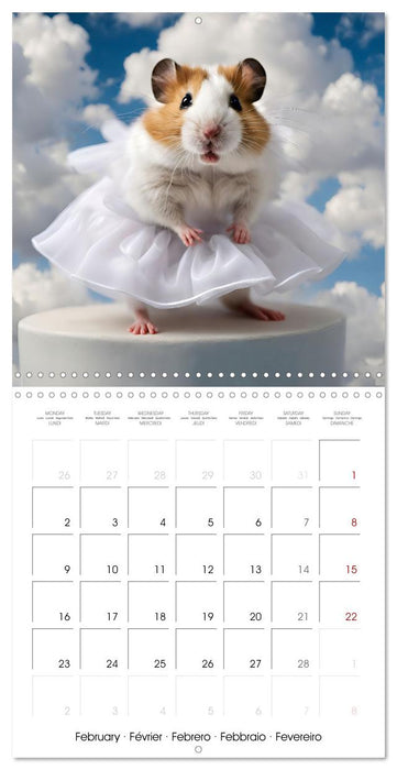 Cute AI hamsters in ballet dresses (CALVENDO Monthly Calendar 2026)