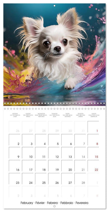 Colourful Splash Dogs (CALVENDO Monthly Calendar 2026)