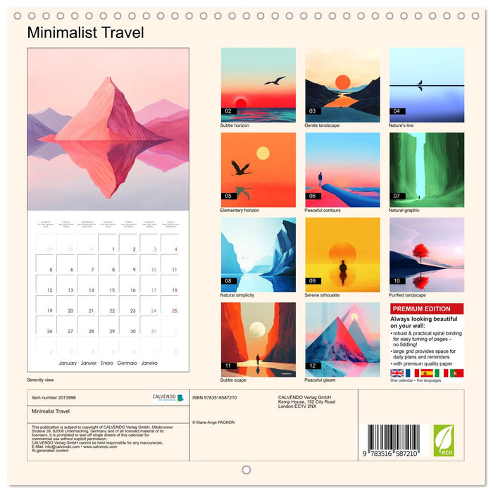Minimalist Travel (CALVENDO Monthly Calendar 2026)