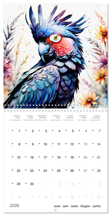 Des perroquets colorés (CALVENDO Calendrier mensuel 2026)